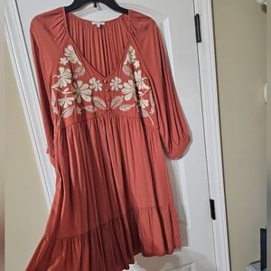 JODIFL Terracotta Floral Dress